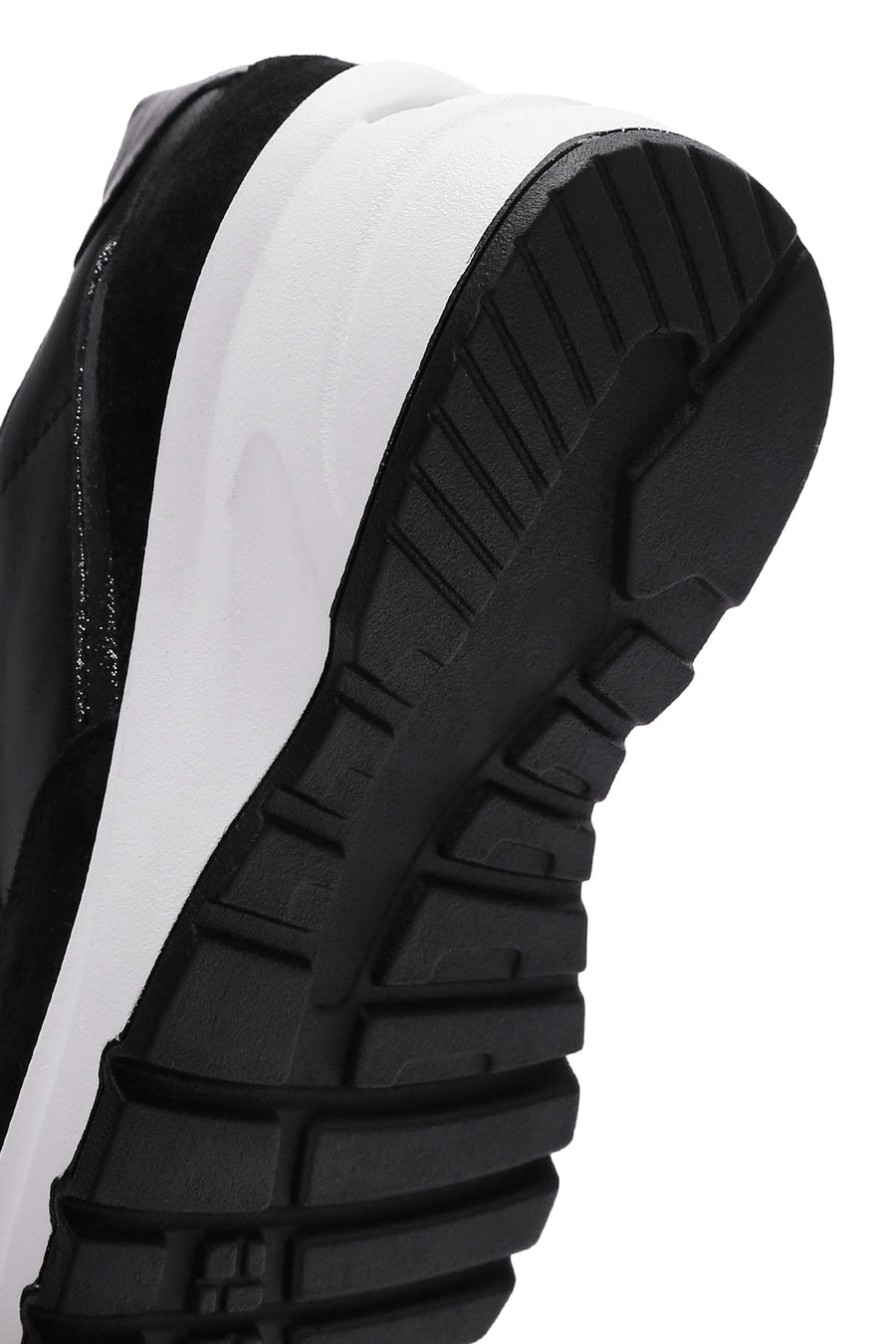 Kadın Siyah Deri Kalın Tabanlı Sneaker