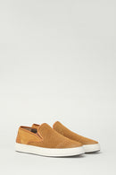 Perforated Tan Men's Leather Loafer | Derimod