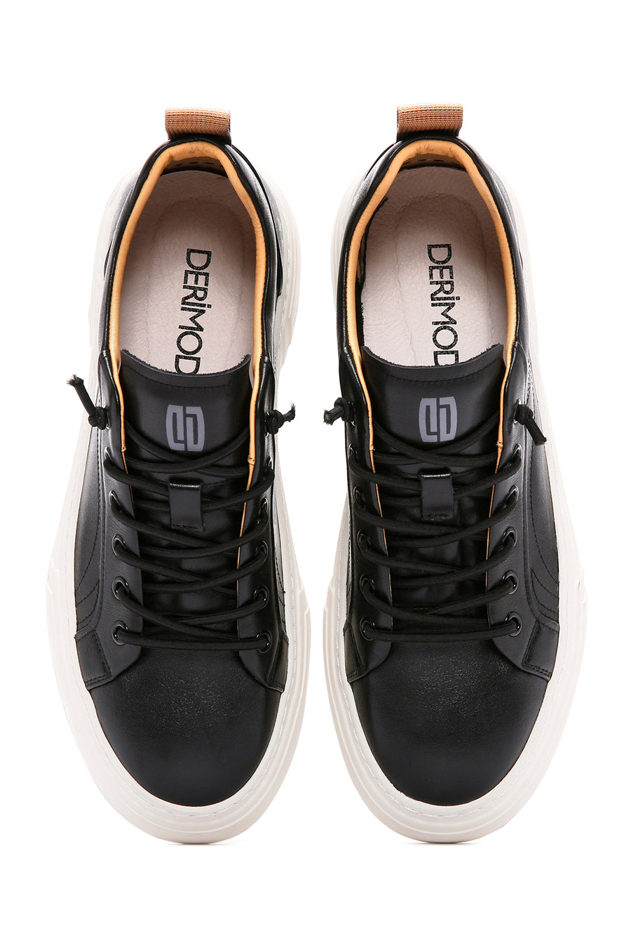 Men's Black Lace-up Leather Sneaker