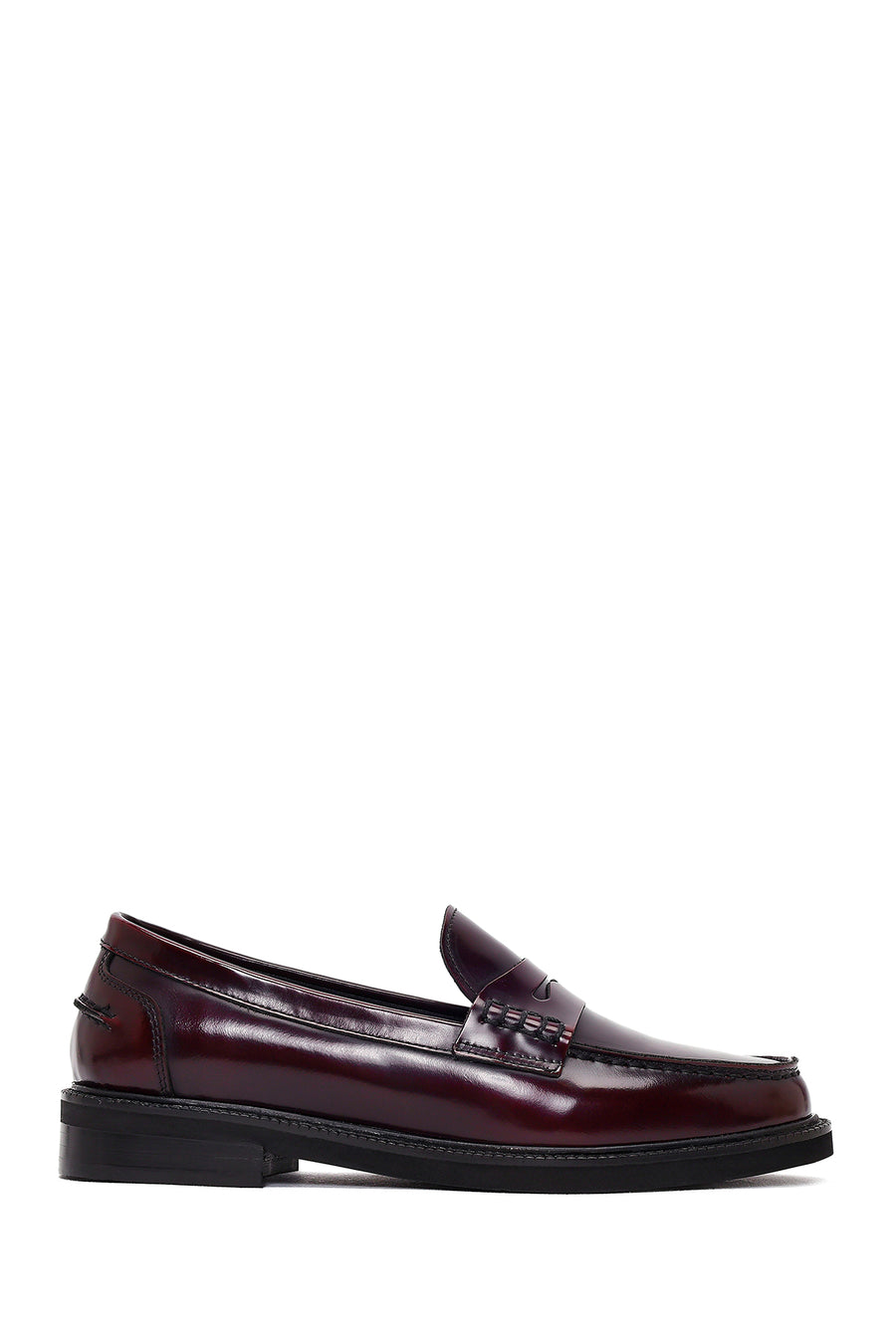 Kadın Bordo Deri Maskülen Loafer 25AFD260322 | Derimod