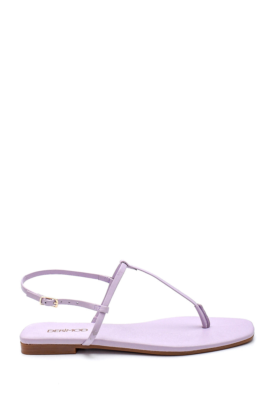 Women's Lilac Leather Flip Flops Sandals 21SFD271718 | Derimod