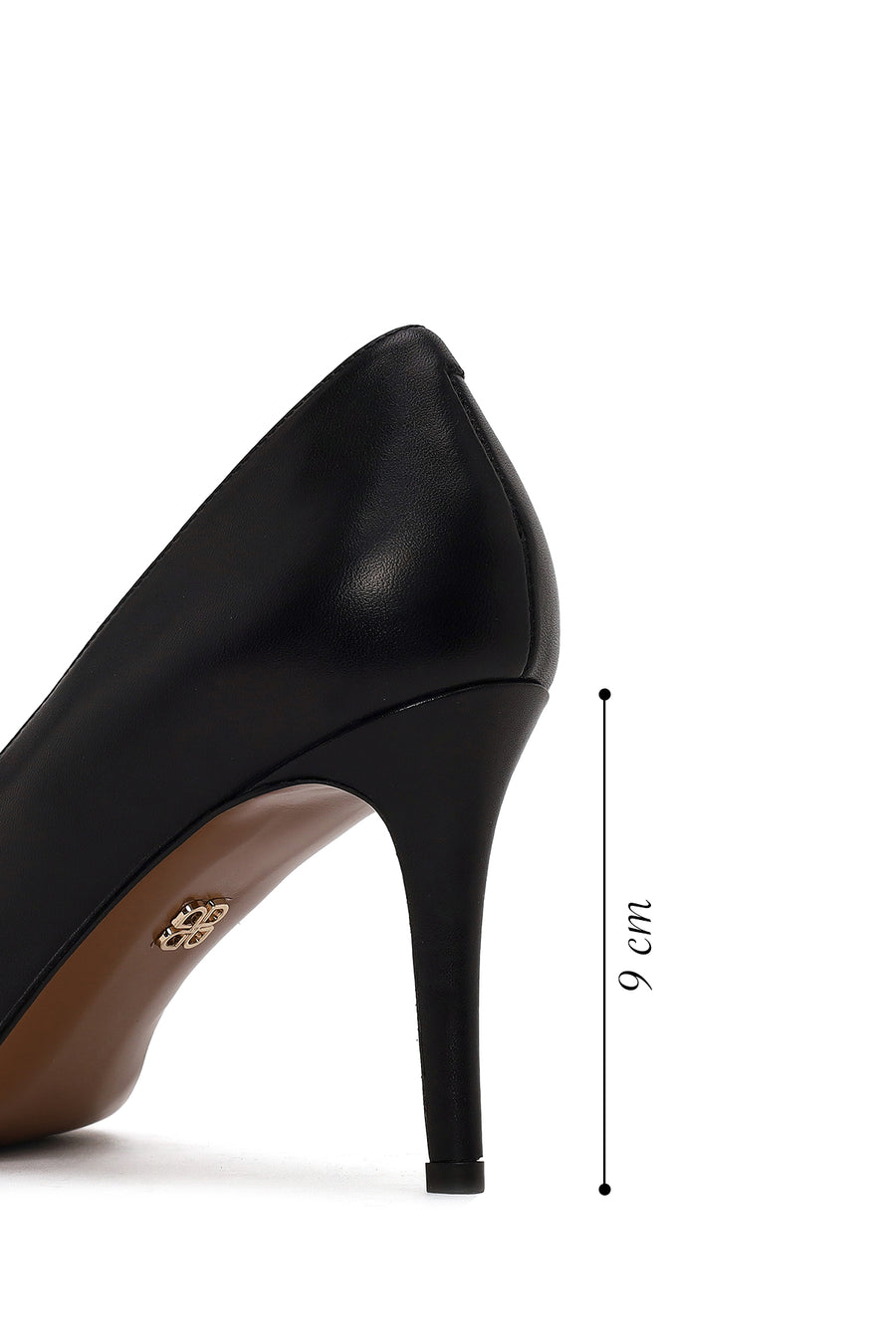 Woman Black Thin-Heeled Leather Stiletto