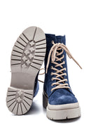 Women's Leather Suede Zippered Boots | Derimod