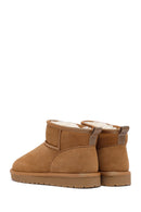 Woman Camel Fur Suede Teddy Boots | Derimod