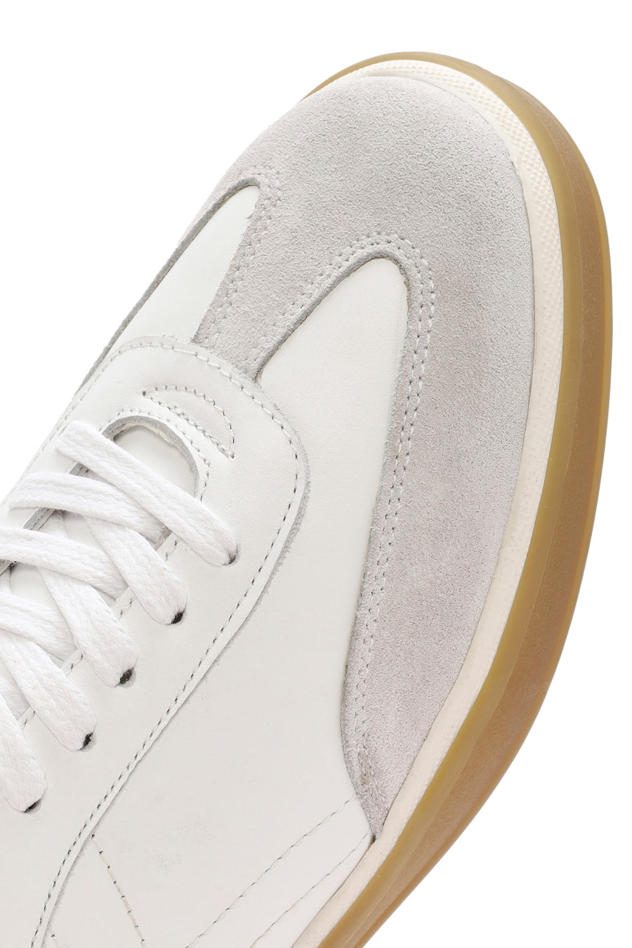 Erkek Beyaz Bağcıklı Deri Sneaker