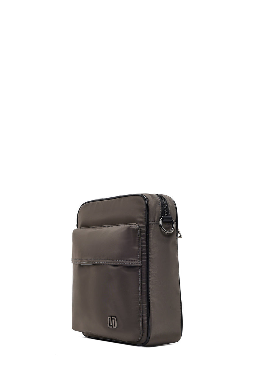 Men's Grey Fabric Messenger Bag