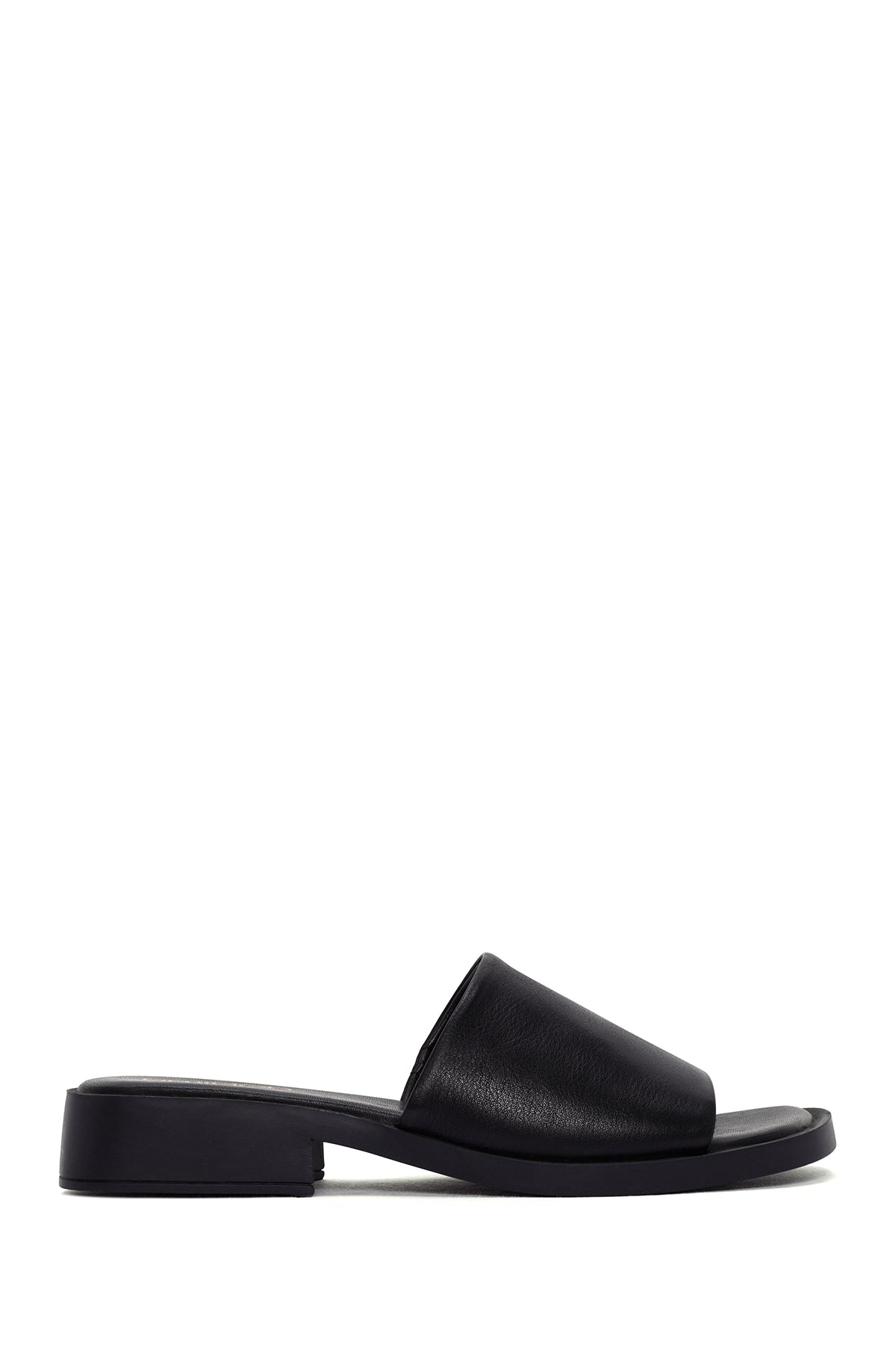 Women's Black Leather Slippers 26SFD200518 | Derimod