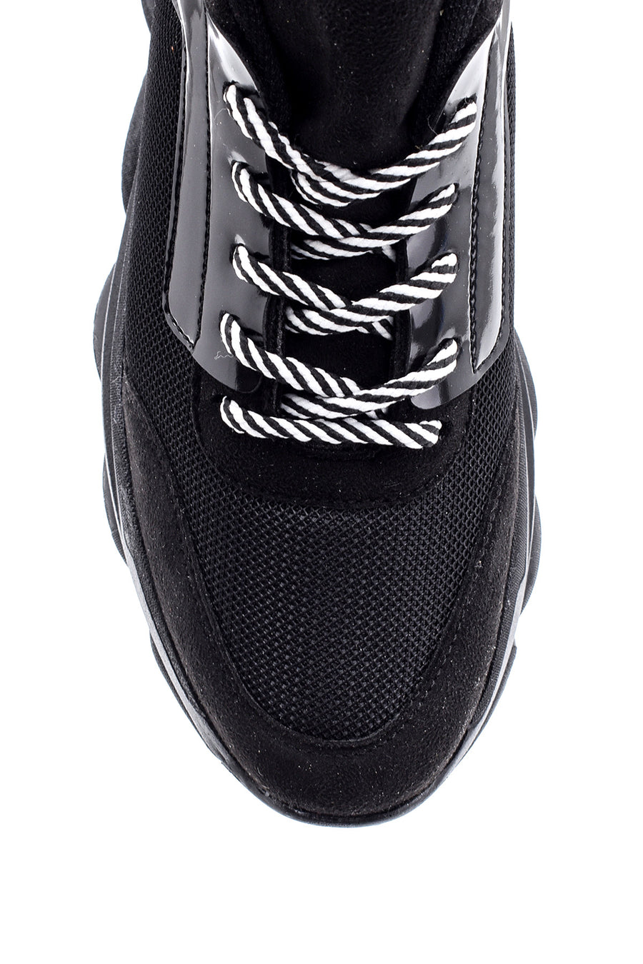 Women's High-Based Sneaker with Patent Leather Detail