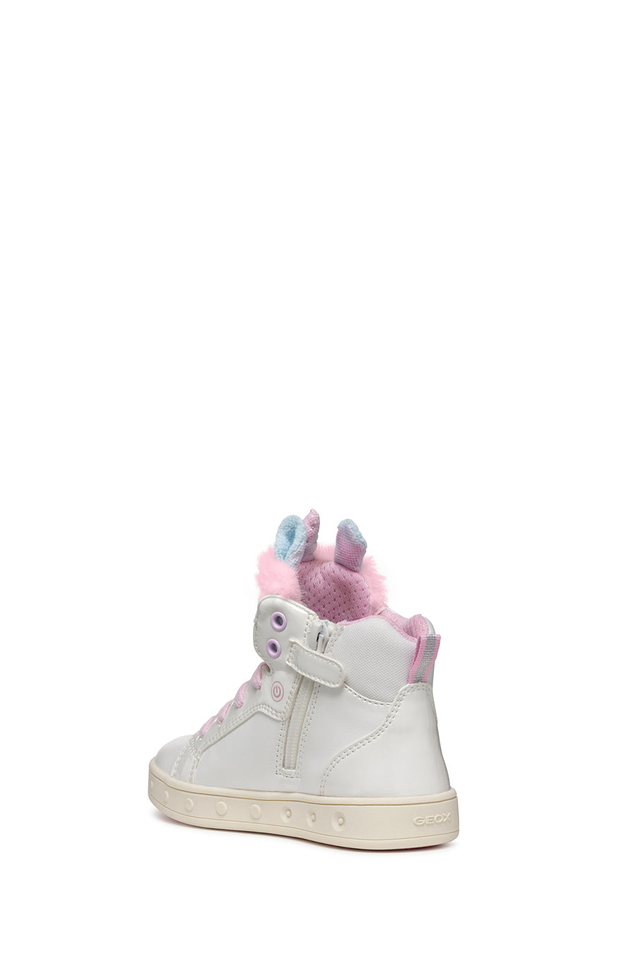 Geox Kız Çocuk Beyaz Skylin Bağcıklı Desenli Bilekli Sneaker