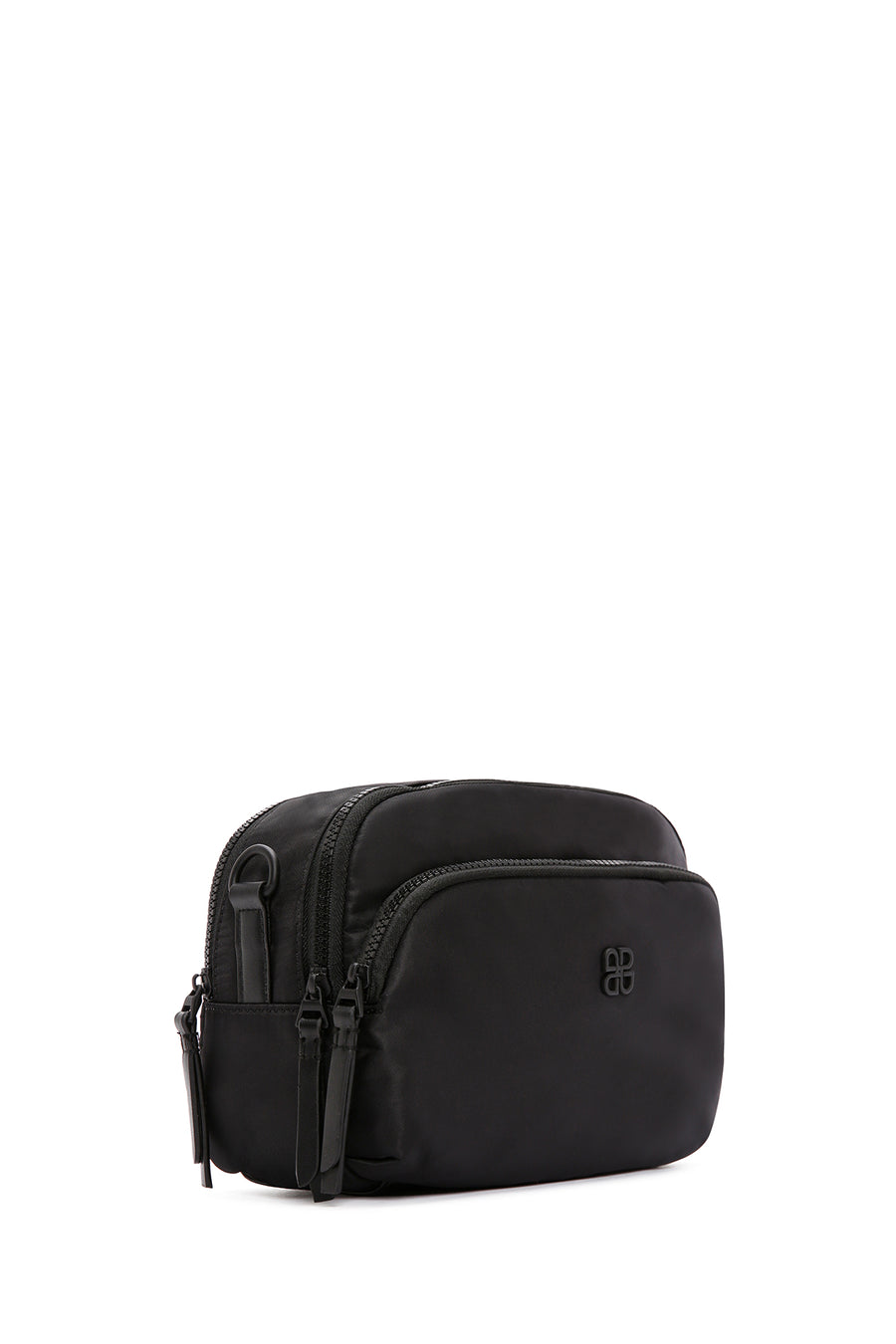 Women's Black Long Strap Fabric Mini Crossbody Bag