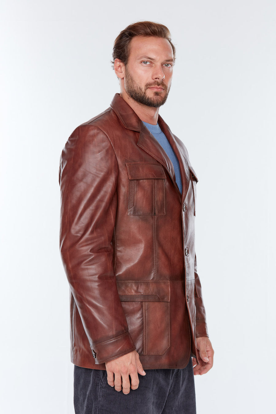 Kevin Men's Brown Leather Jacket