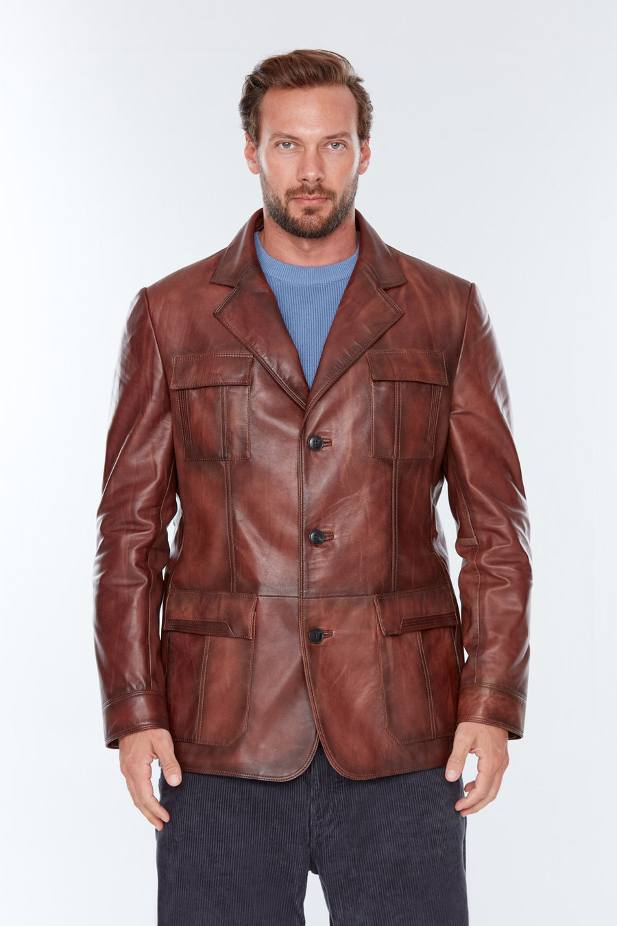 Kevin Men's Brown Leather Jacket