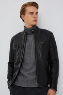 Braun Erkek Siyah Slim-Fit Deri Mont | Derimod